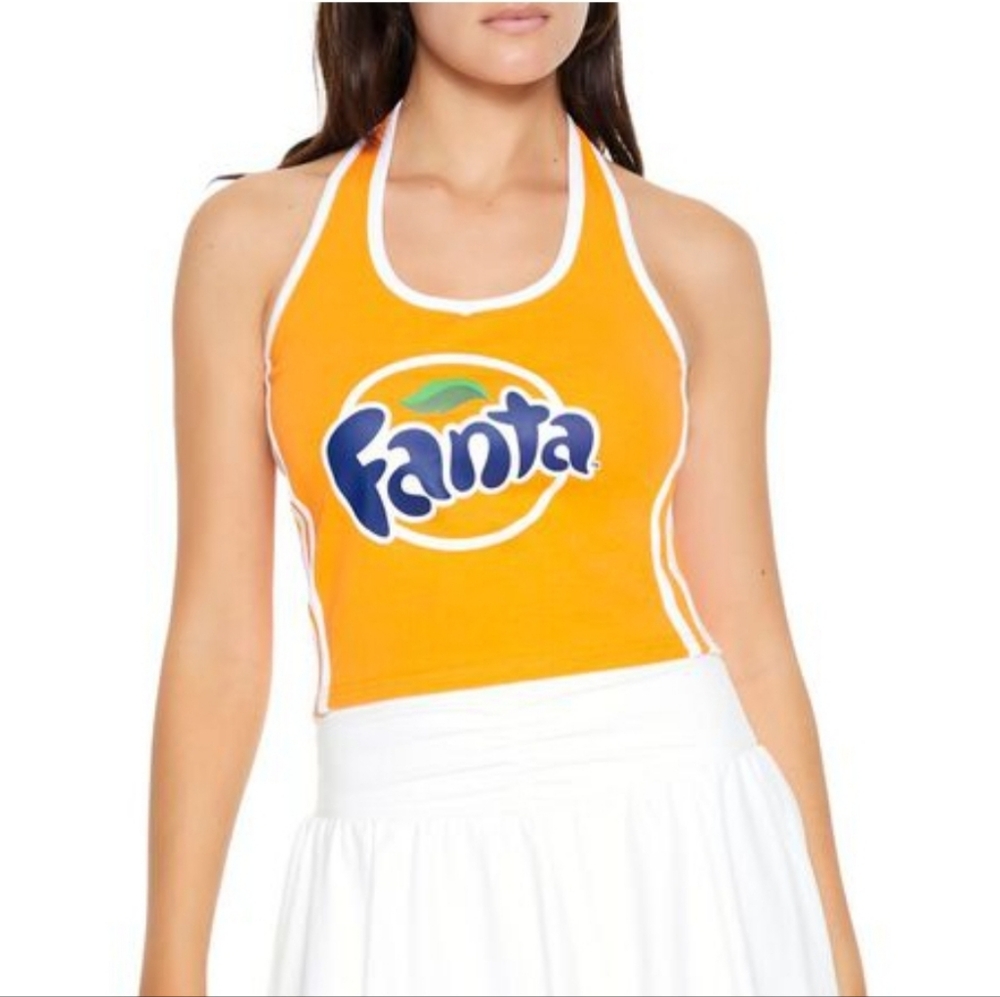 Forever 21 Orange Fanta Halter Top